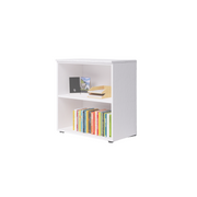 Mueble de oficina de dos compartimentos con encimera, color Blanco, H87x90x45cm