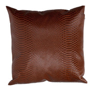 Cojín en ecopiel marrón cuadrado cm38x38