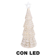 Árbol de cristal con estrella blanca cm ø9,5h26