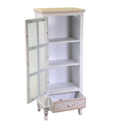 Vitrina Andorra madera 1 puerta cristal + 1 cajón cm48x32h120