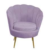 Sillón tulipán violeta de terciopelo cm73x72h77
