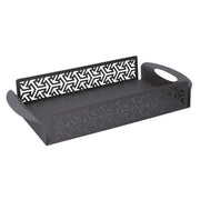 Bandeja de metal flechas gris oscuro rectangular cm41x20h6,5