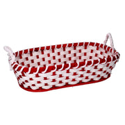 Cesta de mimbre roja ovalada cm60x37h14