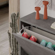 Zapatero abatible gris retro 73 x 26 x 82.5 cm