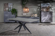Mesa extensible gris-negra 90 cm x 160-240 cm H. 76 cm