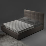 Cama individual con contenedor Napoli gris claro