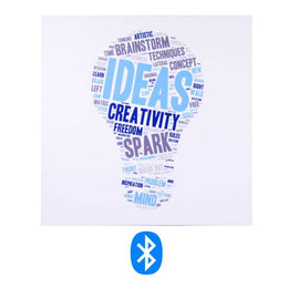 Panel bluetooth con estampado de bombilla blanca hielo