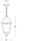 Colgante grande E27 linea cuadrada negra