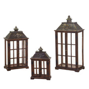Farol rectangular madera marrón oscuro 1-3 cm40x24h85