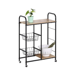 Carrello Cucina Con Ruote Tucson 57X30X85 Naturale-Nero