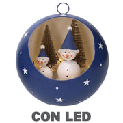 Esfera metálica led azul cm ø22h22