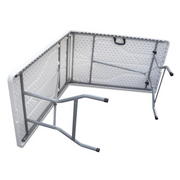 Mesa plegable plegable en resina blanca con estructura de hierro 244X76X74 EG45065