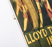 Estampa sobre madera con lienzo multicolor 60x100 cm