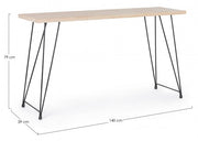 Consola de acero con tapa de madera DISTRICT 140x39x h79 cm