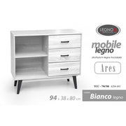 Bass Maby Madia Bianco Bianco 94 x 38 x 80 H CM