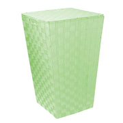 Cesta rectangular de poliéster forrado verde claro cm40x30h53