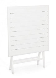 Mesa de exterior plegable en aluminio ELIN Blanco 70x70x h71 cm