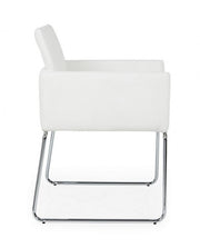 Silla con reposabrazos en símil piel Blanco SIXTY 60x54x h80.5 cm