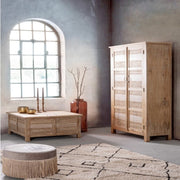 Puf Leilani efecto terciopelo gris claro D45 cm