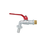 Grifo de bola con portamanguera y palanca roja 1/2