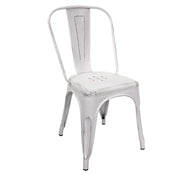 Silla new bristol antigua hierro blanco cm51x43h84