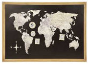 Imagen del mundo negro con marco de fotos cm. 109,5x3xh76,5