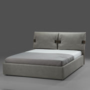 Cama doble contenedor Grenoble en ecopiel gris