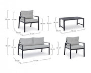 Salón de jardín antracita con cojines desenfundables