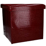 Puff polipiel rojo cuadrado cm30x30h30