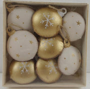 Decoración metal pack 8 oro blanco cm11x11h2,5