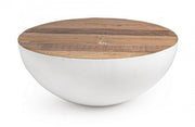 Mesita design style blanca de madera reciclada cm Ø90 - 38