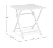 Mesa de exterior plegable en aluminio ELIN Blanco 70x70x h71 cm