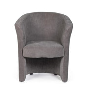 Sillón en madera y tela gris oscuro BELICE 64,5x63x h76 cm