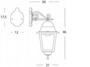 Aplique grande en la parte inferior, línea cuadrada negra.