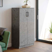 Zapatero multiusos madera melamina gris cemento 2 puertas h130x71x38