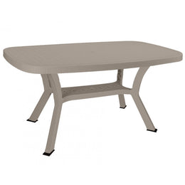 Mesa de exterior en resina ULISSE ELITE Tortora 180x90x h72 cm