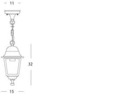 Colgante pequeño E27 línea nano negra