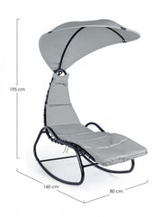 Mecedora chaise longue de exterior antracita Baffin