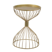 Mesa de centro redonda de metal dorado reloj de arena cmø44h62