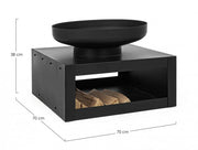 Brasero con soporte de madera negra Muebles de jardín Efesto
