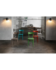 2x Silla de madera lacada Brera melocotón STS