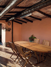 Mesa de exterior extensible ovalada de madera de acacia 150 - 200x90x h74 cm