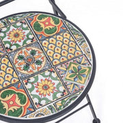 Silla plegable de acero NAXOS con asiento y respaldo decorado en cerámica 92h cm