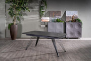 Mesa extensible negro mate 90 cm x 160-240 cm H. 76 cm