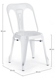 Silla de estilo moderno en acero blanco MINNEAPOLIS 44x53x h83 cm