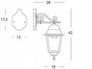 Aplique fondo medio E27 linea negra antigua