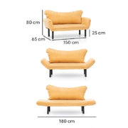 Sofá de 2 plazas Chatto gris con brazos reclinables