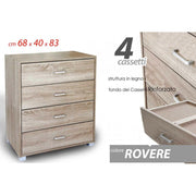 Cámara como cámara de 4 cajones de roble