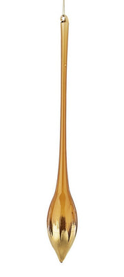Colgante Drop de cristal pintado marrón-dorado