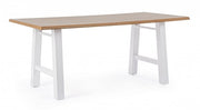 Mesa estilo natural madera blanca y acero 180x90
